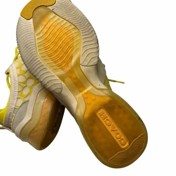 COACH Citysole Signature Mesh Runner Sneakers lemon yellow size 7.5 - Picture 8 of 9